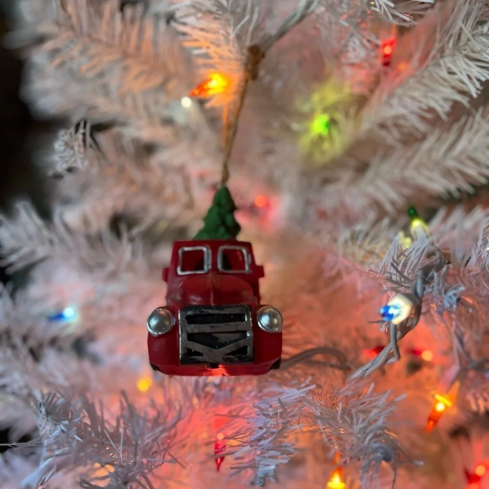 Red truck light up Christmas Ornament